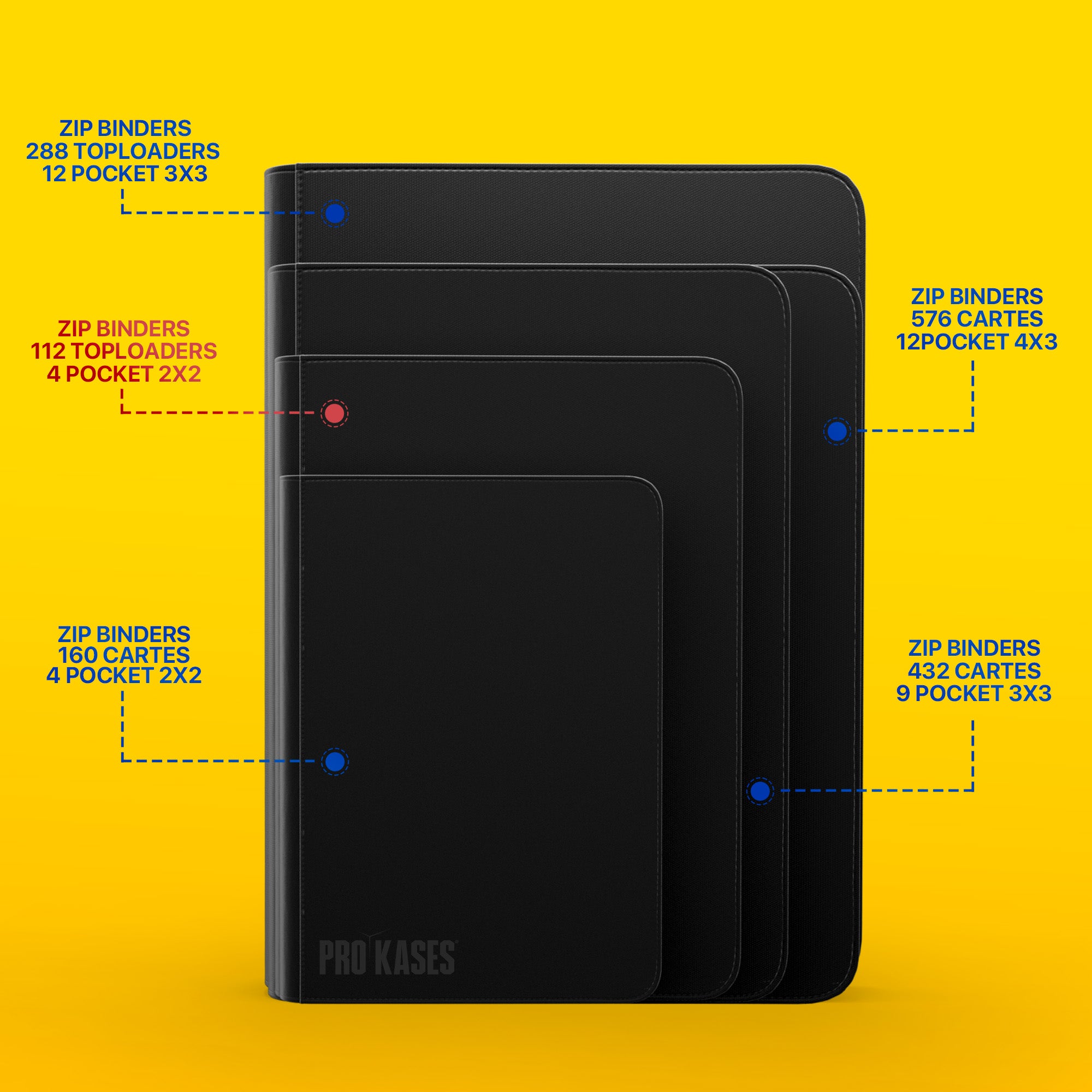 CLASSEUR POUR TOPLOADERS PROKASES® – MAXI ZIP BINDER 112 TOPLOADERS